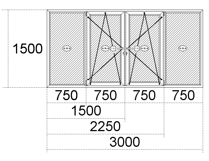 Стандартные окна ПВХ: размеры - высота и ширина Томилино